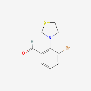 molecular formula C10H10BrNOS B1401942 3-Bromo-2-(thiazolidin-3-yl)benzaldehyde CAS No. 1779127-29-5