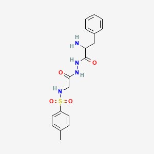 molecular formula C18H22N4O4S B14019474 N-[2-[2-(2-amino-3-phenylpropanoyl)hydrazinyl]-2-oxoethyl]-4-methylbenzenesulfonamide CAS No. 94263-96-4