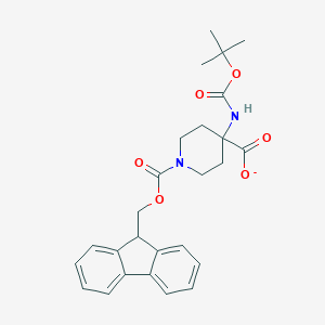 molecular formula C26H29N2O6- B140195 4-(Boc-amino)-1-Fmoc-piperdine-4-carboxylic Acid CAS No. 368866-07-3