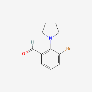 molecular formula C11H12BrNO B1401951 3-Bromo-2-(pyrrolidin-1-yl)benzaldehyde CAS No. 1774896-27-3