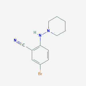 molecular formula C12H14BrN3 B1401956 5-Bromo-2-(piperidin-1-ylamino)benzonitrile CAS No. 1599307-30-8
