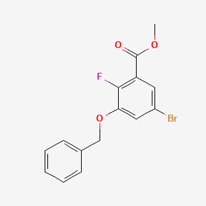 molecular formula C15H12BrFO3 B14019570 Methyl 3-(benzyloxy)-5-bromo-2-fluorobenzoate 