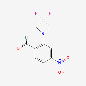 molecular formula C10H8F2N2O3 B1401959 2-(3,3-Difluoroazetidin-1-yl)-4-nitrobenzaldehyde CAS No. 1713160-73-6