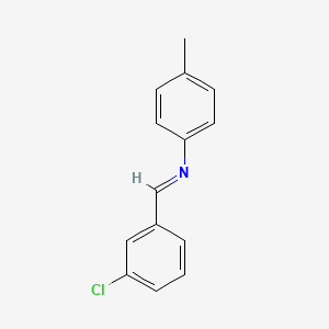 molecular formula C14H12ClN B14019627 Benzenamine,N-[(3-chlorophenyl)methylene]-4-methyl- CAS No. 17099-22-8