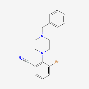 molecular formula C18H18BrN3 B1401963 2-(4-Benzylpiperazin-1-yl)-3-bromobenzonitrile CAS No. 1713160-49-6