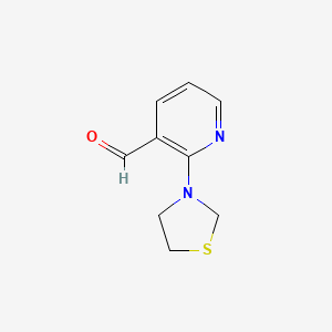 molecular formula C9H10N2OS B1401964 2-(Thiazolidin-3-yl)nicotinaldehyde CAS No. 1779121-45-7