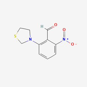molecular formula C10H10N2O3S B1401971 2-Nitro-6-(thiazolidin-3-yl)benzaldehyde CAS No. 1707357-83-2