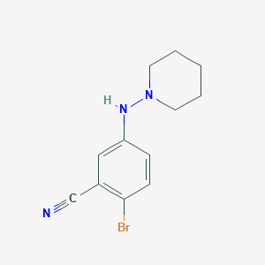 molecular formula C12H14BrN3 B1401975 2-Bromo-5-(piperidin-1-ylamino)benzonitrile CAS No. 1707373-96-3