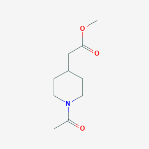 molecular formula C10H17NO3 B14019750 Methyl 2-(1-acetylpiperidin-4-yl)acetate 