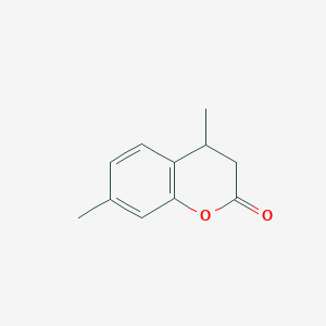 molecular formula C11H12O2 B14019815 4,7-Dimethyl-3,4-dihydrochromen-2-one CAS No. 18782-15-5