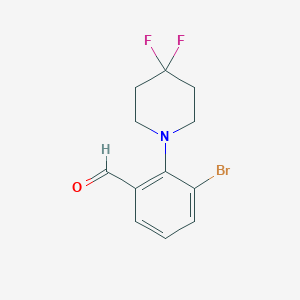 molecular formula C12H12BrF2NO B1401982 3-Bromo-2-(4,4-difluoropiperidin-1-yl)benzaldehyde CAS No. 1707580-95-7