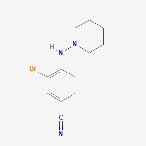 molecular formula C12H14BrN3 B1401983 3-Bromo-4-(piperidin-1-ylamino)benzonitrile CAS No. 1551832-95-1