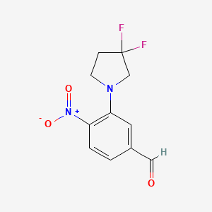 molecular formula C11H10F2N2O3 B1401985 3-(3,3-Difluoropyrrolidin-1-yl)-4-nitrobenzaldehyde CAS No. 1774900-29-6