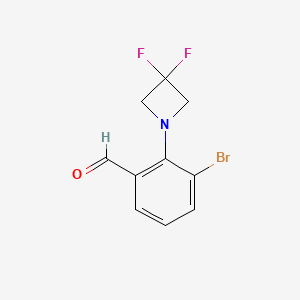 molecular formula C10H8BrF2NO B1401986 3-Bromo-2-(3,3-difluoroazetidin-1-yl)benzaldehyde CAS No. 1774893-88-7