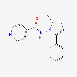 molecular formula C17H15N3O B14019904 Isonicotinamide, N-(2-methyl-5-phenylpyrrol-1-YL)- CAS No. 93317-30-7