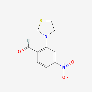 molecular formula C10H10N2O3S B1401992 4-Nitro-2-(thiazolidin-3-yl)benzaldehyde CAS No. 1779127-43-3