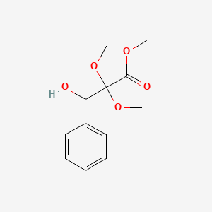 molecular formula C12H16O5 B14019948 Methyl 3-hydroxy-2,2-dimethoxy-3-phenylpropanoate CAS No. 67498-15-1