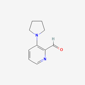 molecular formula C10H12N2O B1401997 3-(Pyrrolidin-1-yl)picolinaldehyde CAS No. 1707358-09-5