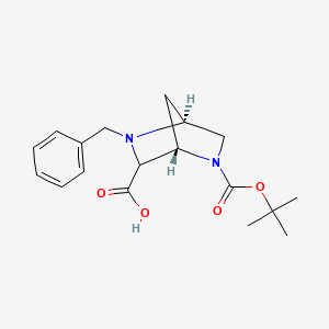 molecular formula C18H24N2O4 B14019971 rel-(1S,4S)-2-Benzyl-5-(tert-butoxycarbonyl)-2,5-diazabicyclo[2.2.1]heptane-3-carboxylic acid 