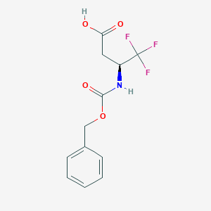 molecular formula C12H12F3NO4 B14020005 (S)-3-(((Benzyloxy)carbonyl)amino)-4,4,4-trifluorobutanoic acid 