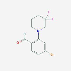 molecular formula C12H12BrF2NO B1402002 4-Bromo-2-(3,3-difluoropiperidin-1-yl)benzaldehyde CAS No. 1713160-75-8