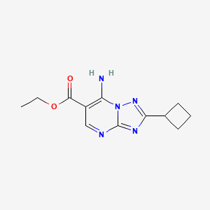 molecular formula C12H15N5O2 B1402004 Ethyl 7-amino-2-cyclobutyl[1,2,4]triazolo[1,5-a]pyrimidine-6-carboxylate CAS No. 1379811-62-7