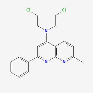 molecular formula C19H19Cl2N3 B14020077 N,N-bis(2-chloroethyl)-7-methyl-2-phenyl-1,8-naphthyridin-4-amine CAS No. 91860-18-3