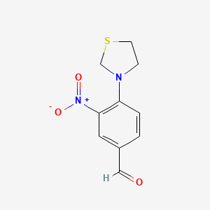 molecular formula C10H10N2O3S B1402014 3-Nitro-4-(thiazolidin-3-yl)benzaldehyde CAS No. 1774893-95-6