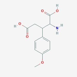 molecular formula C12H15NO5 B14020143 2-Amino-3-(4-methoxyphenyl)pentanedioic acid CAS No. 36727-94-3