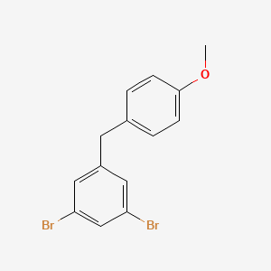 molecular formula C14H12Br2O B14020146 1,3-Dibromo-5-(4-methoxybenzyl)benzene 