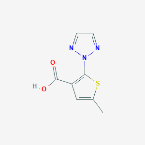 molecular formula C8H7N3O2S B14020171 5-Methyl-2-(2H-1,2,3-triazol-2-yl)thiophene-3-carboxylic acid 