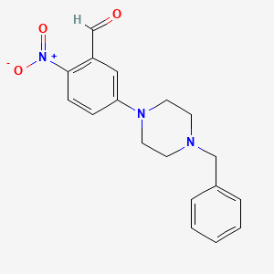 molecular formula C18H19N3O3 B1402021 5-(4-Benzylpiperazin-1-yl)-2-nitrobenzaldehyde CAS No. 1707581-08-5
