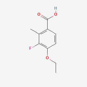 molecular formula C10H11FO3 B14020213 4-Ethoxy-3-fluoro-2-methylbenzoic acid 