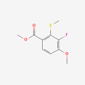 molecular formula C10H11FO3S B14020215 Methyl 3-fluoro-4-methoxy-2-(methylthio)benzoate 