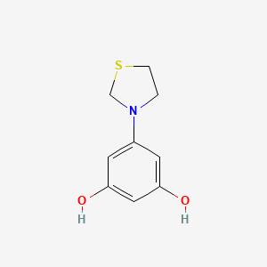 molecular formula C9H11NO2S B1402024 5-(Thiazolidin-3-yl)benzene-1,3-diol CAS No. 1707581-04-1