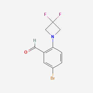 molecular formula C10H8BrF2NO B1402025 5-Bromo-2-(3,3-difluoroazetidin-1-yl)benzaldehyde CAS No. 1707377-93-2