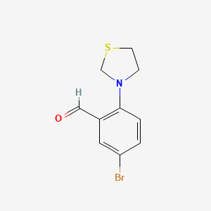 molecular formula C10H10BrNOS B1402026 5-Bromo-2-(thiazolidin-3-yl)benzaldehyde CAS No. 1779119-52-6