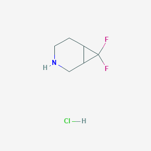 molecular formula C6H10ClF2N B1402028 7,7-二氟-3-氮杂双环[4.1.0]庚烷盐酸盐 CAS No. 1376248-54-2