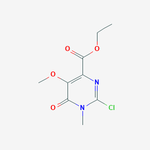 molecular formula C9H11ClN2O4 B14020293 Ethyl 2-chloro-5-methoxy-1-methyl-6-oxo-1,6-dihydropyrimidine-4-carboxylate 