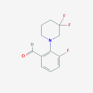 molecular formula C12H12F3NO B1402034 3-Fluoro-2-(3,3-difluoropiperidin-1-yl)benzaldehyde CAS No. 1774896-34-2