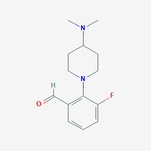 B1402036 3-Fluoro-2-(4-(dimethylamino)-piperidin-1-yl)benzaldehyde CAS No. 1707580-93-5