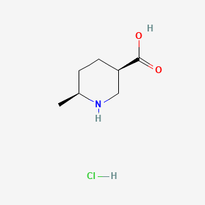 molecular formula C7H14ClNO2 B14020375 Rel-(3R,6S)-6-methylpiperidine-3-carboxylic acid hydrochloride 