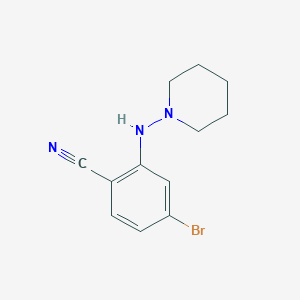 molecular formula C12H14BrN3 B1402042 4-Bromo-2-(piperidin-1-ylamino)benzonitrile CAS No. 1594961-27-9