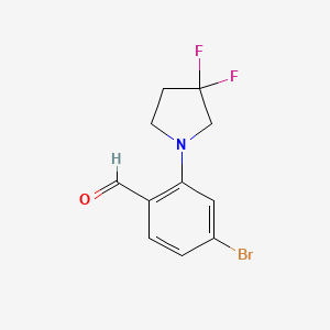 molecular formula C11H10BrF2NO B1402044 4-Bromo-2-(3,3-difluoropyrrolidin-1-yl)benzaldehyde CAS No. 1707357-87-6