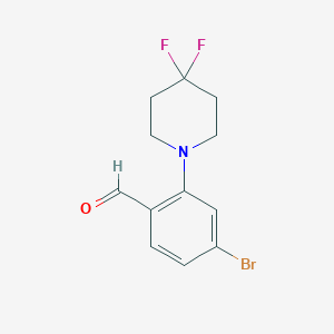 molecular formula C12H12BrF2NO B1402049 4-Bromo-2-(4,4-difluoropiperidin-1-yl)benzaldehyde CAS No. 1779119-49-1