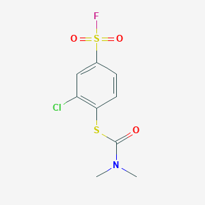 molecular formula C9H9ClFNO3S2 B14020495 S-[2-chloro-4-(fluorosulfonyl)phenyl] dimethylcarbamothioate CAS No. 35685-66-6