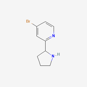 molecular formula C9H11BrN2 B1402050 4-Bromo-2-(pyrrolidin-2-yl)pyridine CAS No. 886365-52-2