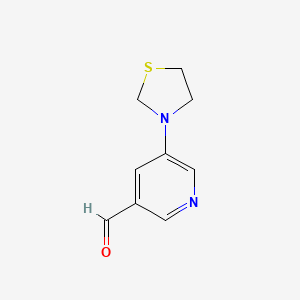 molecular formula C9H10N2OS B1402052 5-(Thiazolidin-3-yl)nicotinaldehyde CAS No. 1713160-16-7