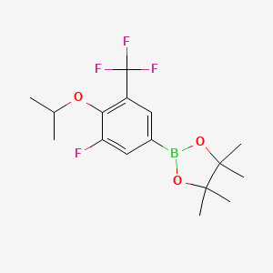 molecular formula C16H21BF4O3 B14020547 2-(3-Fluoro-4-isopropoxy-5-(trifluoromethyl)phenyl)-4,4,5,5-tetramethyl-1,3,2-dioxaborolane 