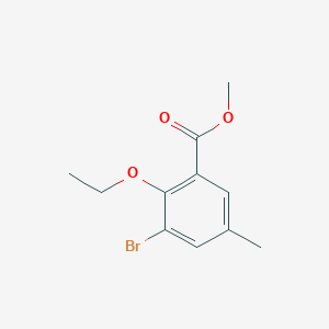 molecular formula C11H13BrO3 B14020548 Methyl 3-bromo-2-ethoxy-5-methylbenzoate 